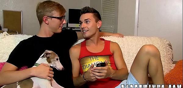  Smooth twink double teamed by his cute lovers until he cums